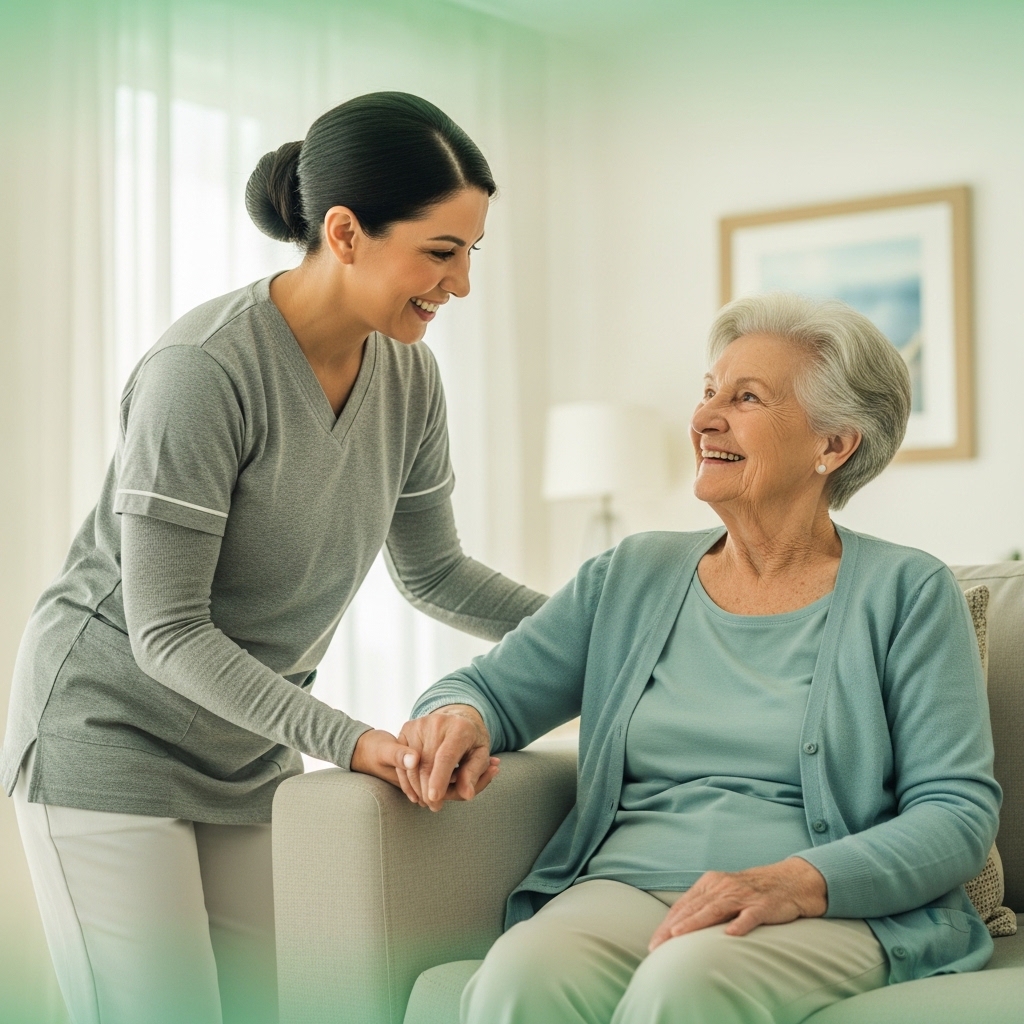 Patient arriving home with planned in-home support and caregiver assistance